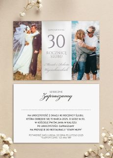 Zaproszenia na 30 ROCZNIC� �LUBU ze zdj�ciami zaproszenia na rocznic� �lubu zaproszenia personalizowane