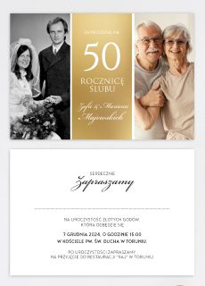 Personalizowane zaproszenia na 50 ROCZNIC� �LUBU ze zdj�ciami