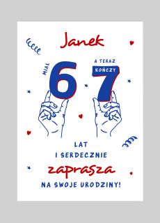 Personalizowane zaproszenia na 7 urodziny SIX-SEVEN