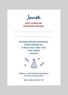 Personalizowane zaproszenia na 7 urodziny SIX-SEVEN