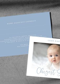 Personalizowane zaproszenia na chrzest ze zdj�ciem dla ch�opca eleganckie zaproszenia na chrzest