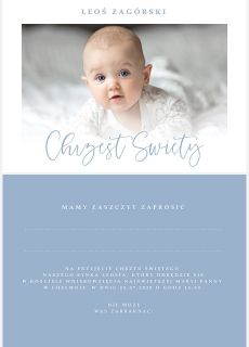 Personalizowane zaproszenia na chrzest ze zdj�ciem dla ch�opca eleganckie zaproszenia na chrzest