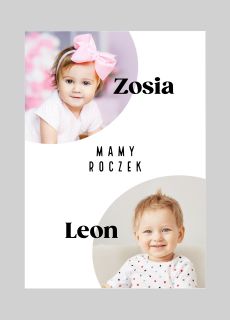 Personalizowane zaproszenia NA ROCZEK BLI�NI�T zaproszenia na 1 urodziny zaproszenia na roczek ze zdj�ciem