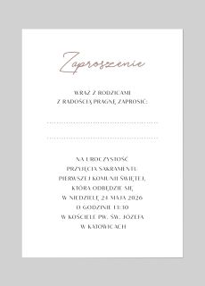 Personalizowane zaproszenie komunijne zaproszenie na komuni� zaproszenie na komuni� dla dziewczynki personalizowane zaproszenia na komuni�