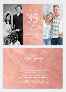 Personalizowane zaproszenie na 35 ROCZNIC� �LUBU ze zdj�ciami zaproszenie na rocznic� �lubu zaproszenie ze zdj�ciem