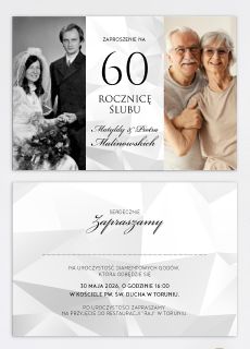 Personalizowane zaproszenia na 60 ROCZNIC� �LUBU diamentowa rocznica �lubu zaproszenia na rocznic� �lubu