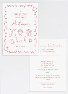 Personalizowane zaproszenie NA CHRZEST dziewczynki zaproszenia na chrzest personalizowane