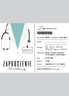 Personalizowane zaproszenie na urodziny LEKARZA