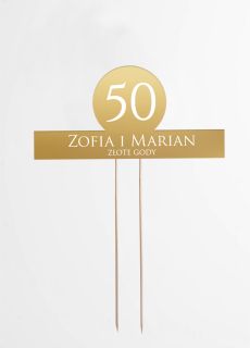 Personalizowany topper 50 ROCZNICA �LUBU topper 50 rocznica �lubu personalizowany topper na tort