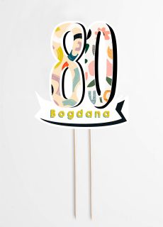 Personalizowany topper na 80 URODZINY topper 80 urodziny personalizowany topper na tort