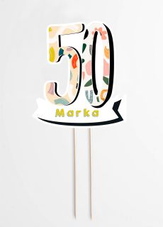 Personalizowany topper na 50 URODZINY topper personalizowany topper na tort personalizowany