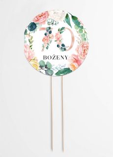 Personalizowany topper 70 urodziny KWIATY