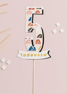 Personalizowany topper na tort na 5 URODZINY