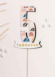Personalizowany topper na tort na 5 URODZINY