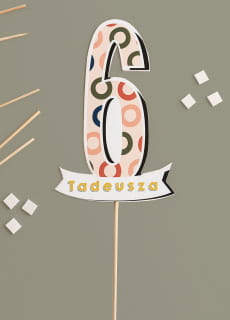 Personalizowany topper na tort urodzinowy 6 URODZINY