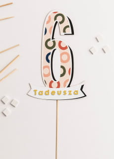 Personalizowany topper na tort urodzinowy 6 URODZINY