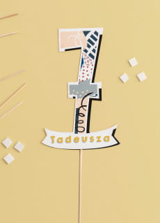 Personalizowany topper urodzinowy Z CYFR 7