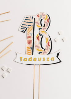 Personalizowany topper urodzinowy Z LICZB 18