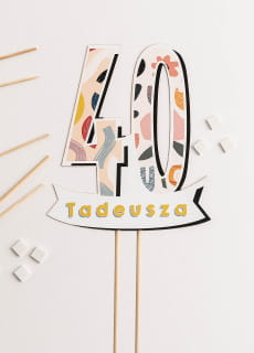Personalizowany topper na tort 40 URODZINY