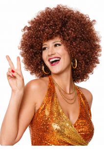 Peruka AFRO jasny br�z afro peruka peruka br�zowa afro peruka karnawa�owa peruka retro na imprez�