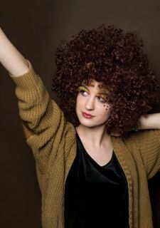 Peruka AFRO jasny br�z afro peruka peruka br�zowa afro peruka karnawa�owa peruka retro na imprez�