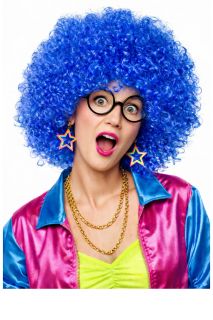 Peruka AFRO niebieska
