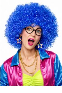 Peruka AFRO niebieska