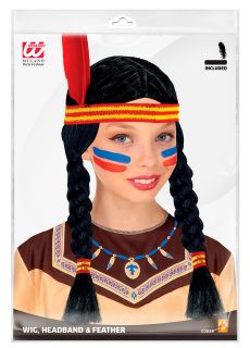 Peruka warkocze INDIANKI Czarna