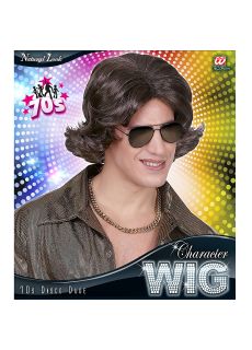 Br�zowa peruka karnawa�owa DISCO lata 80. 