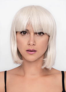 Peruka blond z grzywk� na Halloween Lata 20 blond bob z grzyw� blond peruka damska lata 20 peruka na Halloween