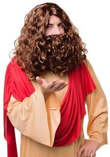 Peruka z brod� JEZUS  przebranie na JASE�KA peruka mesjasza peruka z brod� przebranie J�zefa na jase�ka