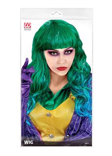 Peruka Z�Y KLAUN zielono-niebieska peruka halloween peruka klaun peruka do przebrania peruka klauna