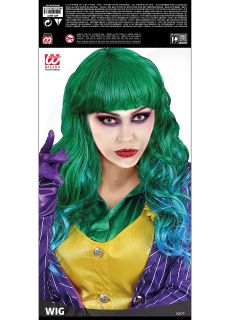 Peruka Z�Y KLAUN zielono-niebieska peruka halloween peruka klaun peruka do przebrania peruka klauna