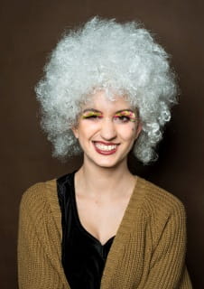 Peruka AFRO bia�a bia�a peruka peruka na imprez� afro peruka peruka retro peruka imprezowa peruka karnawa�owa