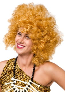 Peruka AFRO jasnobr�zowa afro peruka kr�tka br�zowa peruka retro peruka imprezowa peruka karnawa�owa