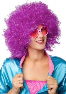 Peruka AFRO fioletowa fioletowa peruka afro peruka retro peruka imprezowa peruka karnawa�owa