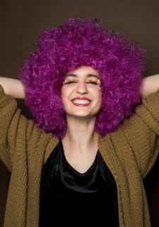 Peruka AFRO fioletowa fioletowa peruka afro peruka retro peruka imprezowa peruka karnawa�owa
