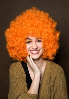 Peruka AFRO pomara�czowa peruka afro dla klauna peruka imprezowa peruka karnawa�owa peruka na imprez�