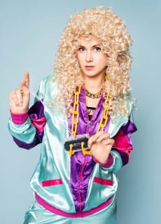 Peruka blond loki CHARLOTTA afro disco