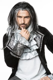 Peruka Wampir DRACULA na Halloween peruka na Halloween peruka czarna m�ska peruka d�uga na Halloween