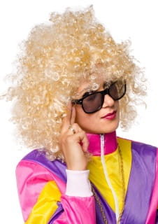 Peruka blond AFRO loki peruka blond loki peruka afro peruka imprezowa peruka karnawa�owa na imprez�
