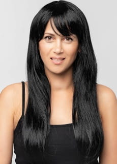 Czarna peruka z grzywk� KIM peruka damska peruka czarna peruka czarna d�uga peruka czarna z grzywk�