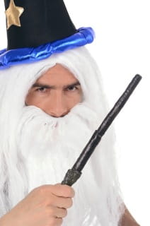 Peruka czarodzieja MERLIN z brod� i w�sami peruka czarodzieja na Halloween peruka z brod� zestaw na Halloween