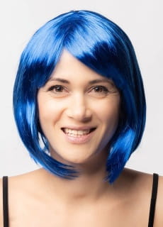 Peruka niebieska BABE z grzywk