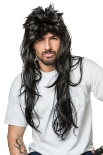 Peruka m�ska d�uga ROCK peruka czarna m�ska d�uga peruka rock peruka metalowca impreza rock and roll