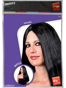 Czarna peruka WIED�MY na Halloween peruka czarownicy peruka Halloween peruka na Halloween