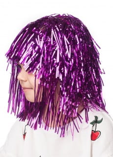Peruka z lamety disco CIEMNORӯOWA