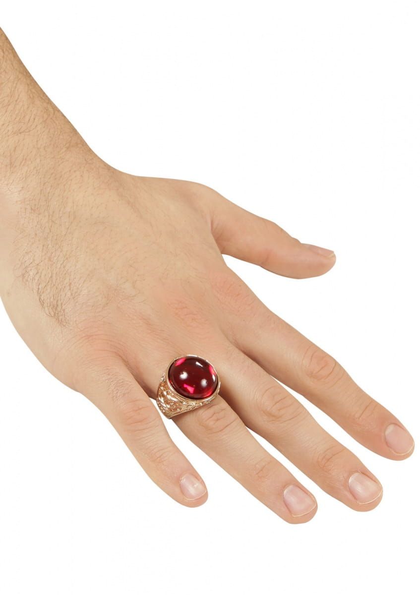 Pierścień z czerwonym kamieniem