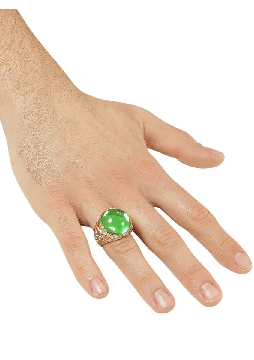 Pierścień z zielonym kamieniem
