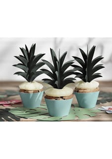 Pikery na babeczki ANANAS na imprez w stylu hawajskim (6szt.)